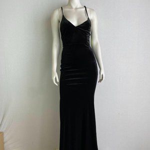 WINSOR Black Velvet Maxi Dress NWT